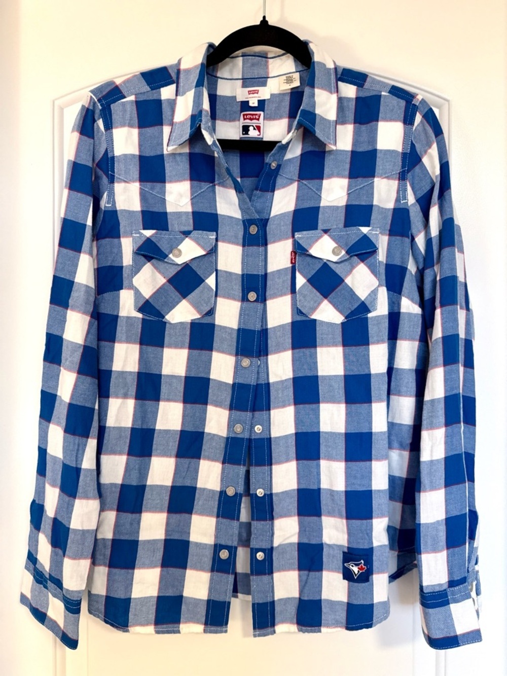 Levi's x Bluejays MLB Plaid Button Down Shirt size Medium